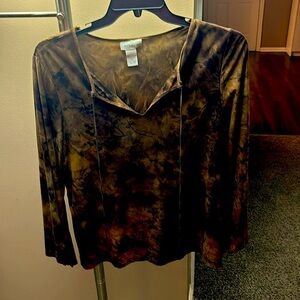 Long bell sleeve brown shirt